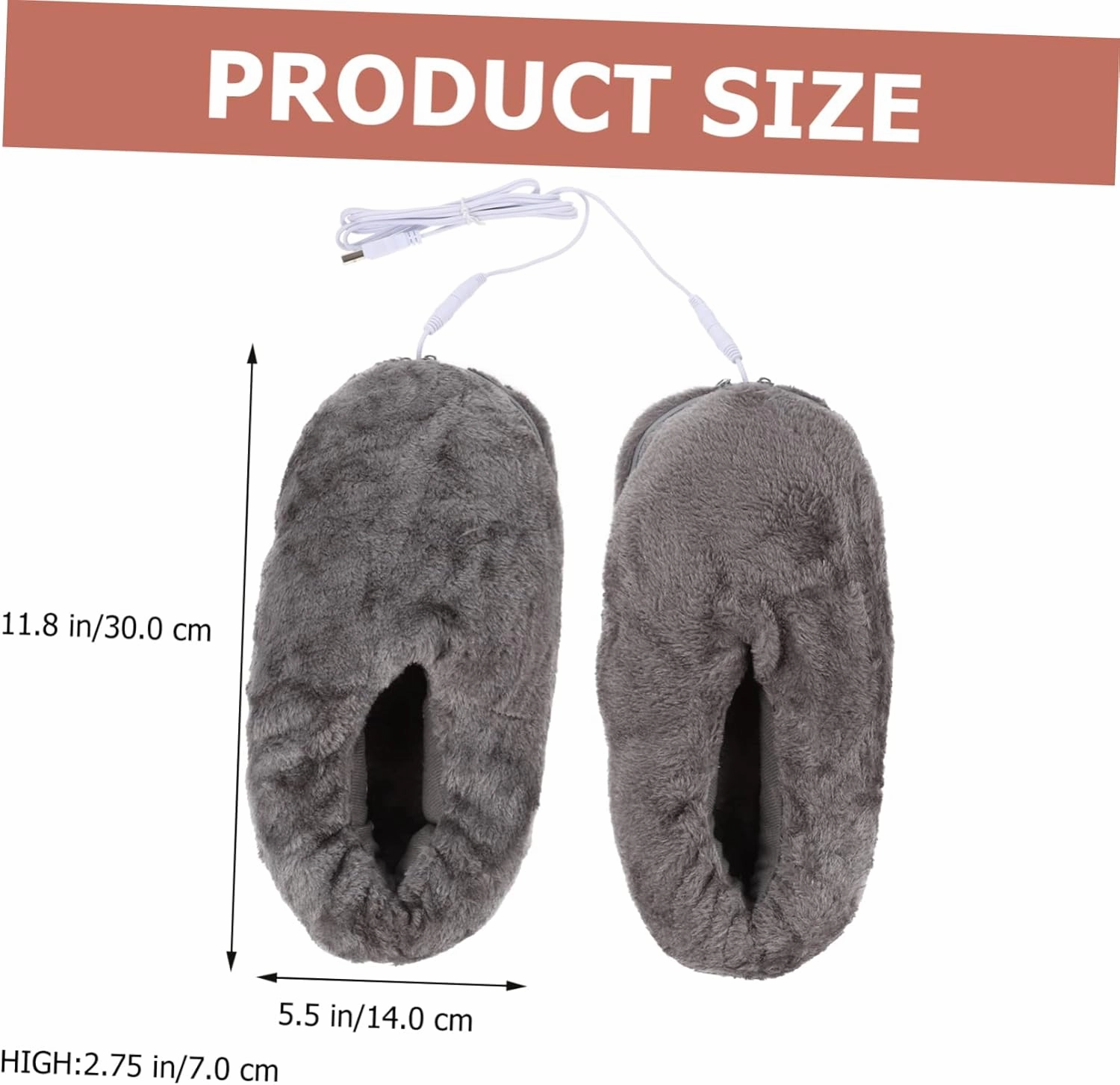 Healifty Keep Your Feet Toasty Heated Foot Warmers Plush Electric Slippers Rechargeable