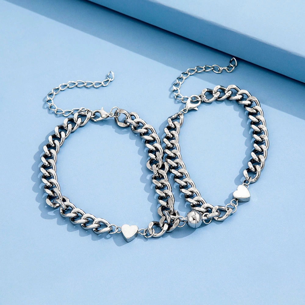 Heart Magnetic Ball Couple Bracelet