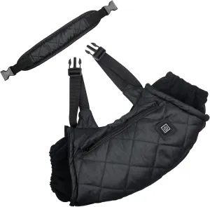 Heated Hand Muff Rechargeable Electric Heated Hand Warmer Bag USB Adjustable Strap 3 Temperature Adjustment for Winter Outdoor (Black)