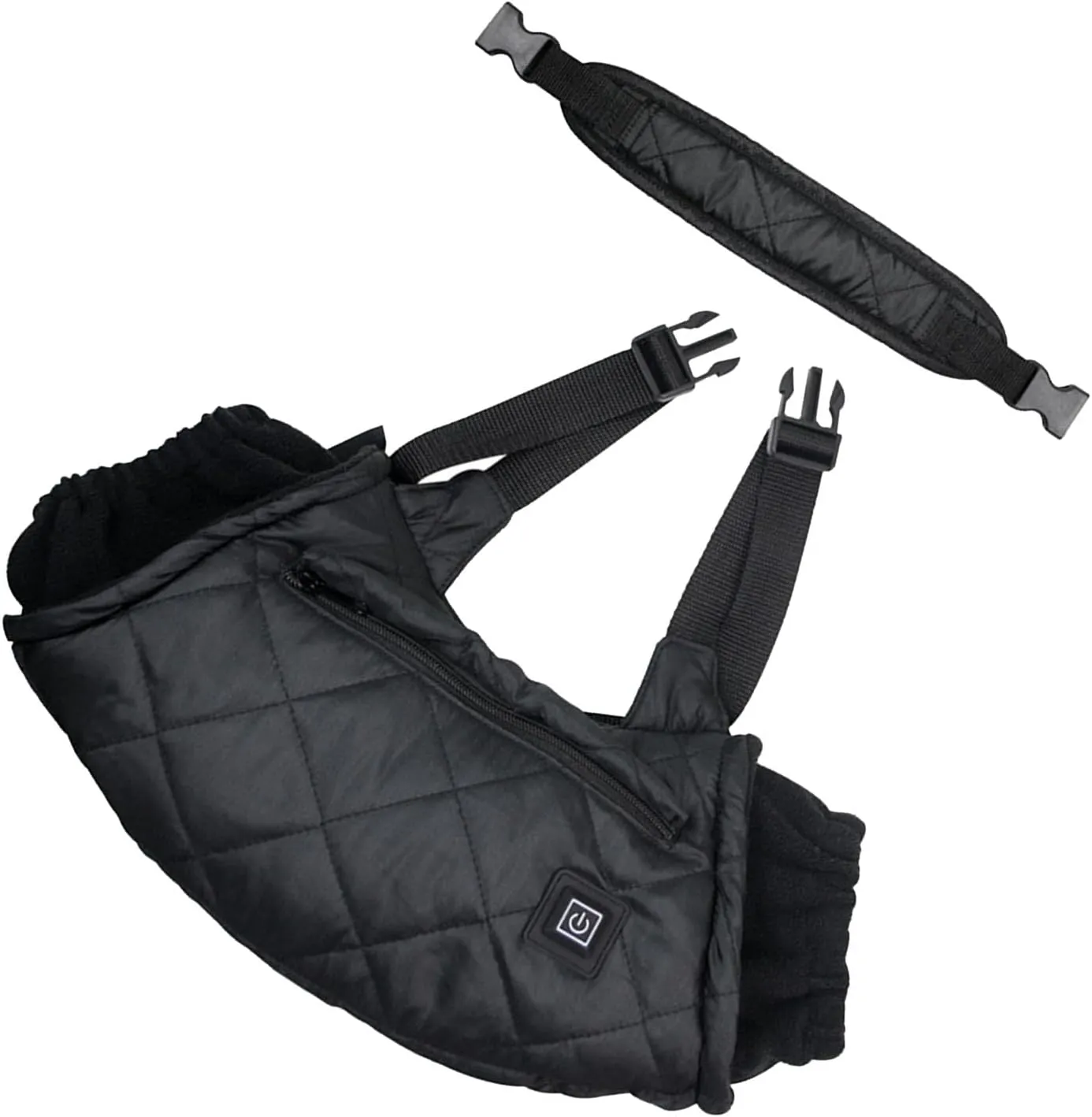 Heated Hand Muff Rechargeable Electric Heated Hand Warmer Bag USB Adjustable Strap 3 Temperature Adjustment for Winter Outdoor (Black)