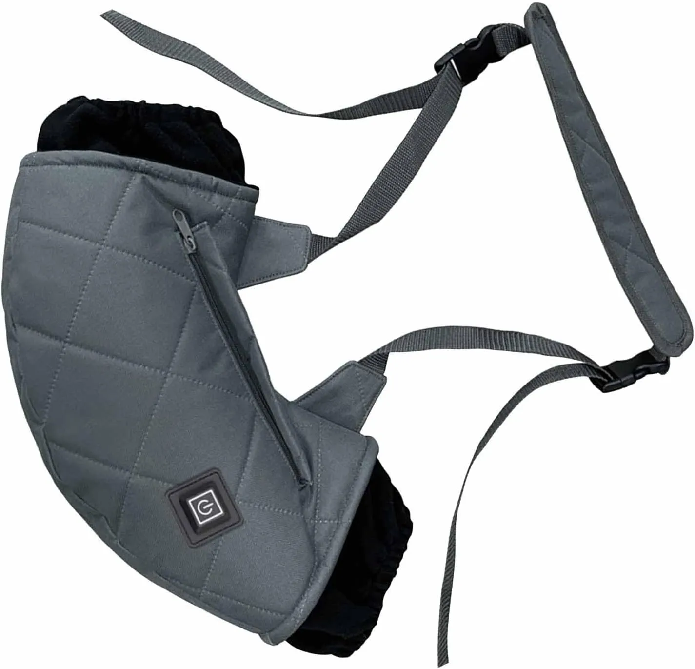 Heated Hand Muff Rechargeable Electric Heated Hand Warmer Bag USB Adjustable Strap 3 Temperature Adjustment for Winter Outdoor (Grey)