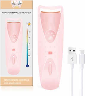 Heated Eyelash Curler, USB Rechargeable Electric Lash Curler for Quick Natural Curling and 24 Hours Long Lasting, Best Gifts Women, Newly Updated Model (Pink)