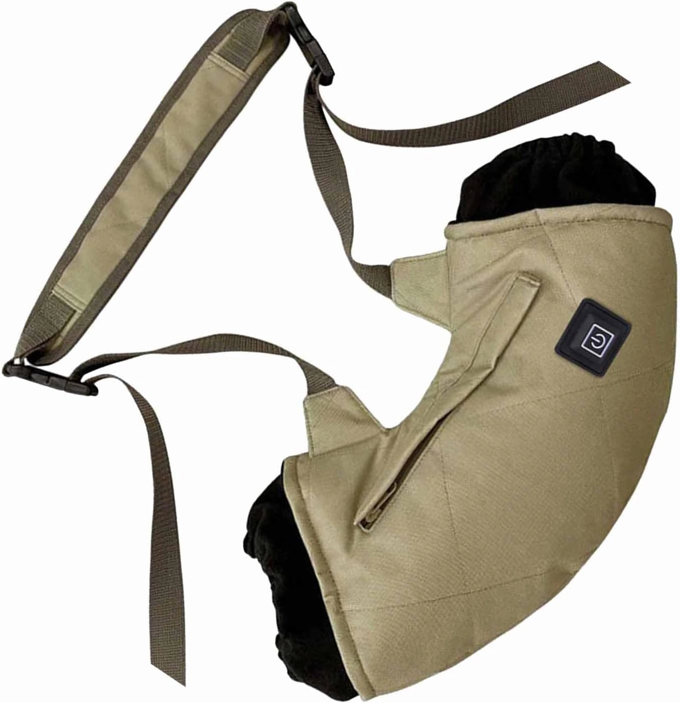 Heated Hand Muff Rechargeable Electric Heated Hand Warmer Bag USB Adjustable Strap 3 Temperature Adjustment for Winter Outdoor (Khaki)