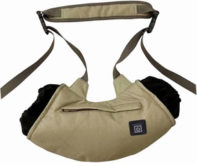 Heated Hand Muff Rechargeable Electric Heated Hand Warmer Bag USB Adjustable Strap 3 Temperature Adjustment for Winter Outdoor (Khaki)
