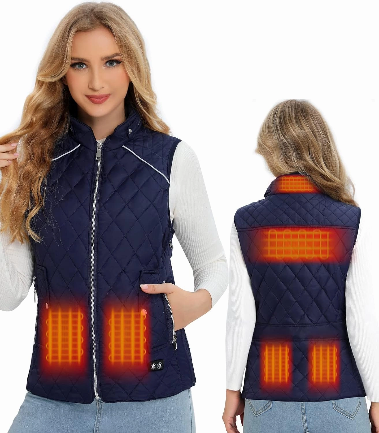 Heated Vest Women Rechargeable with Battery Pack included Slim fit Electric heated coat，Women‘s Heated Vests