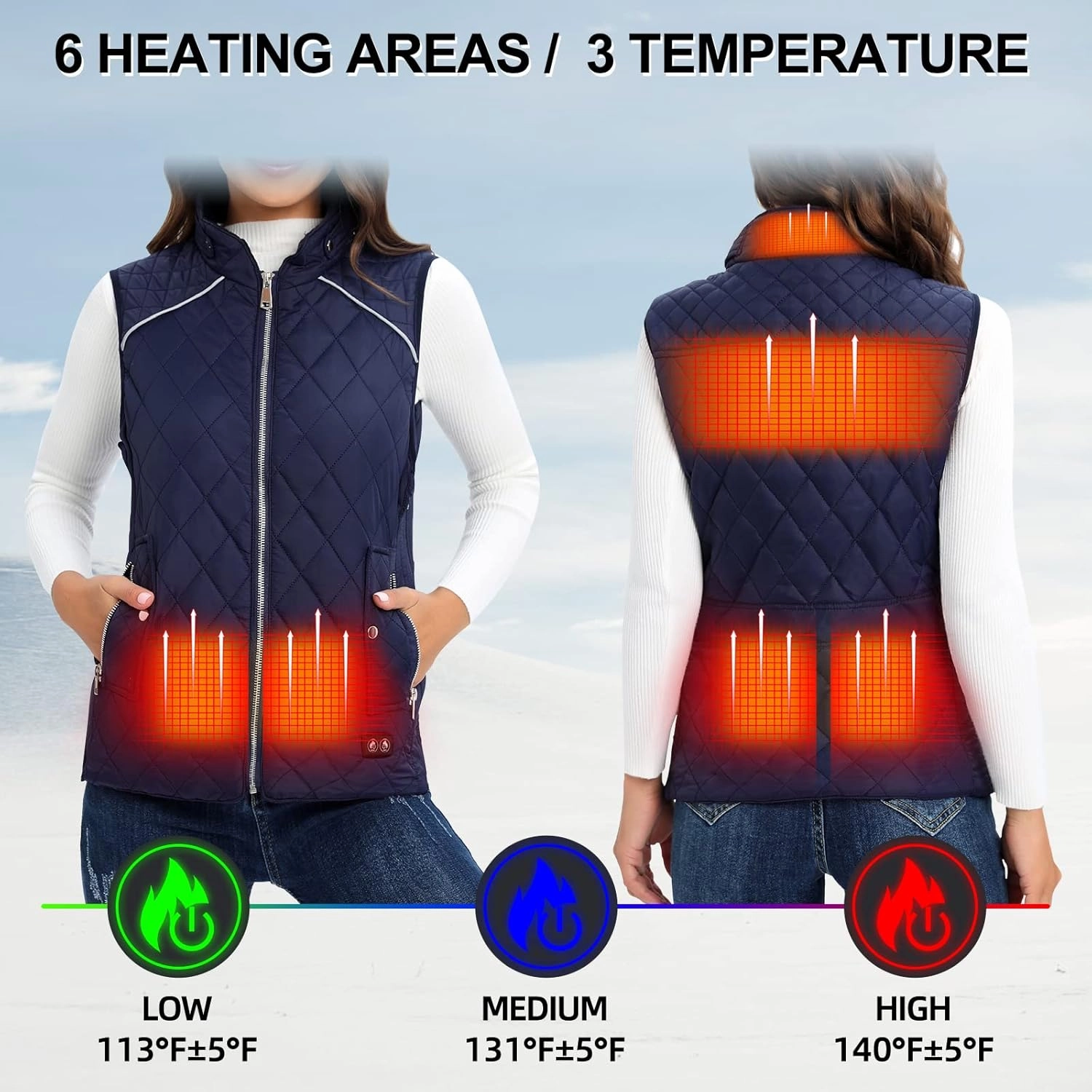 Heated Vest Women Rechargeable with Battery Pack included Slim fit Electric heated coat，Women‘s Heated Vests