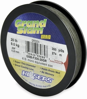 HI-SEAS Grand Slam Braid Fishing Line - No Stretch, Extra Thin, Ultimate Sensitive Braided Casting Line in Green & Fluorescent Yellow for Saltwater & Freshwater