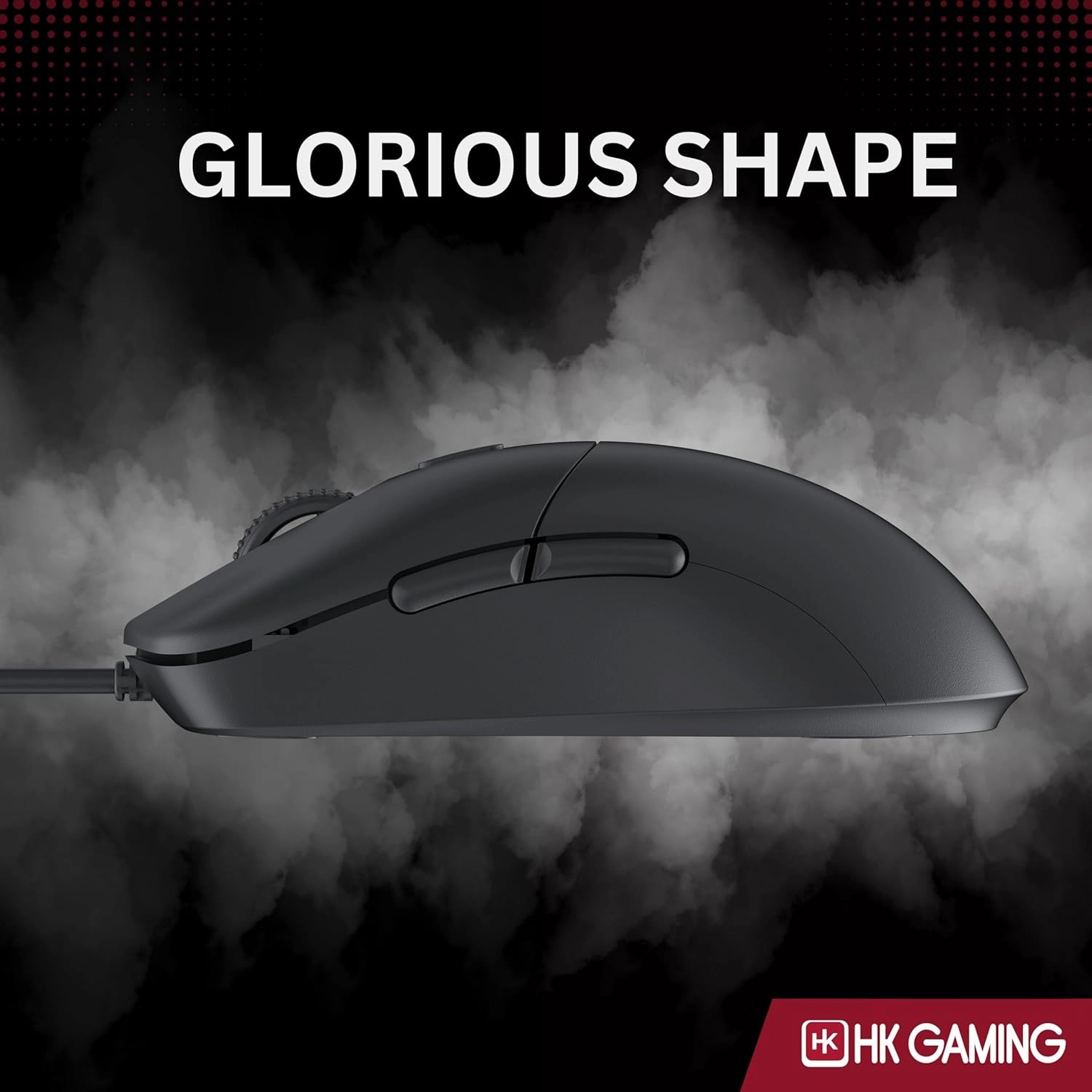 HK GAMING Mira XM1 Ultra Lightweight Gaming Mouse | 58 Grams | max 16000 cpi | 1kHz USB Wired | 6 Buttons | Anti Slip Grips (Black)