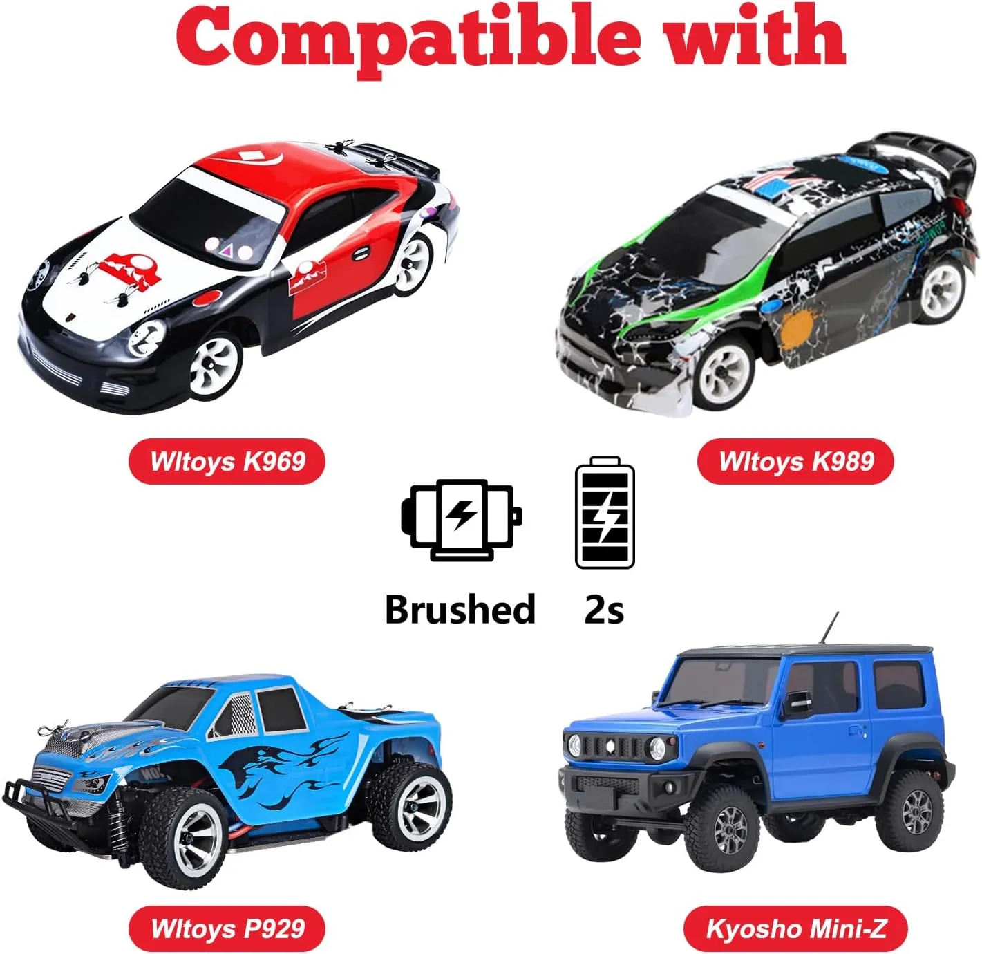 HobbyPark Glued 1/28 Tires & Aluminum Wheels for Wltoys K969 K989 P929 Mini Car, Set of 4 (Gray)