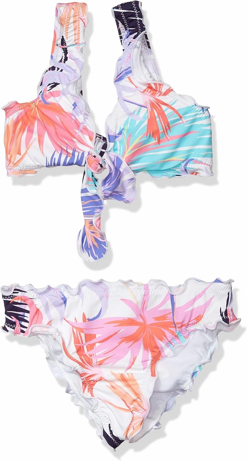 Hobie Girls' Bralette Top and Hipster Bikini Bottom Swimsuit Set