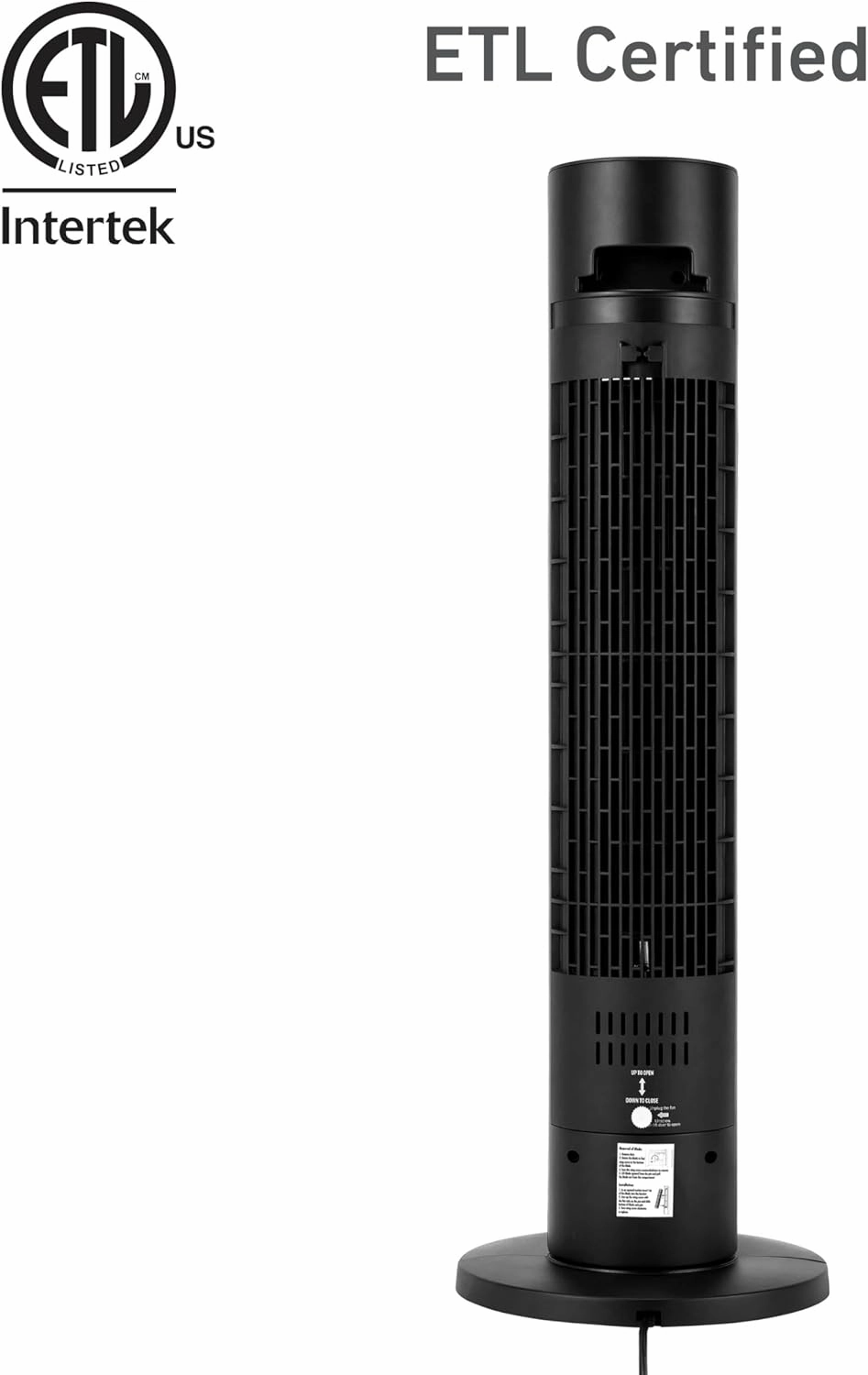 Holmes 36" CleanBreeze Digital Tower Fan with Removable Blade, ClearRead Display, 75° Oscillation, 6 Speeds, 4 Modes, 12-Hour Timer, Home, Bedroom or Office, Remote Control, Matte Black