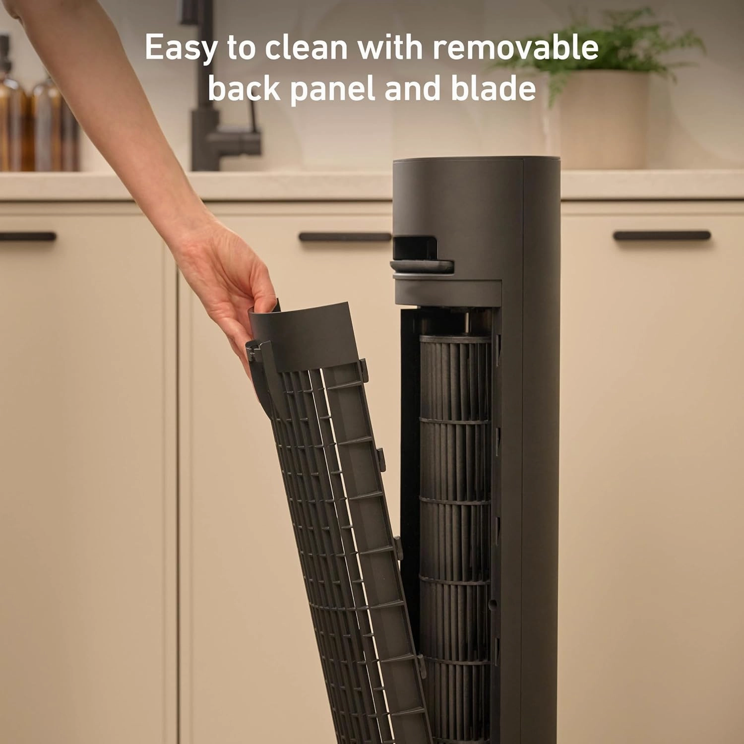 Holmes 36" CleanBreeze Digital Tower Fan with Removable Blade, ClearRead Display, 75° Oscillation, 6 Speeds, 4 Modes, 12-Hour Timer, Home, Bedroom or Office, Remote Control, Matte Black