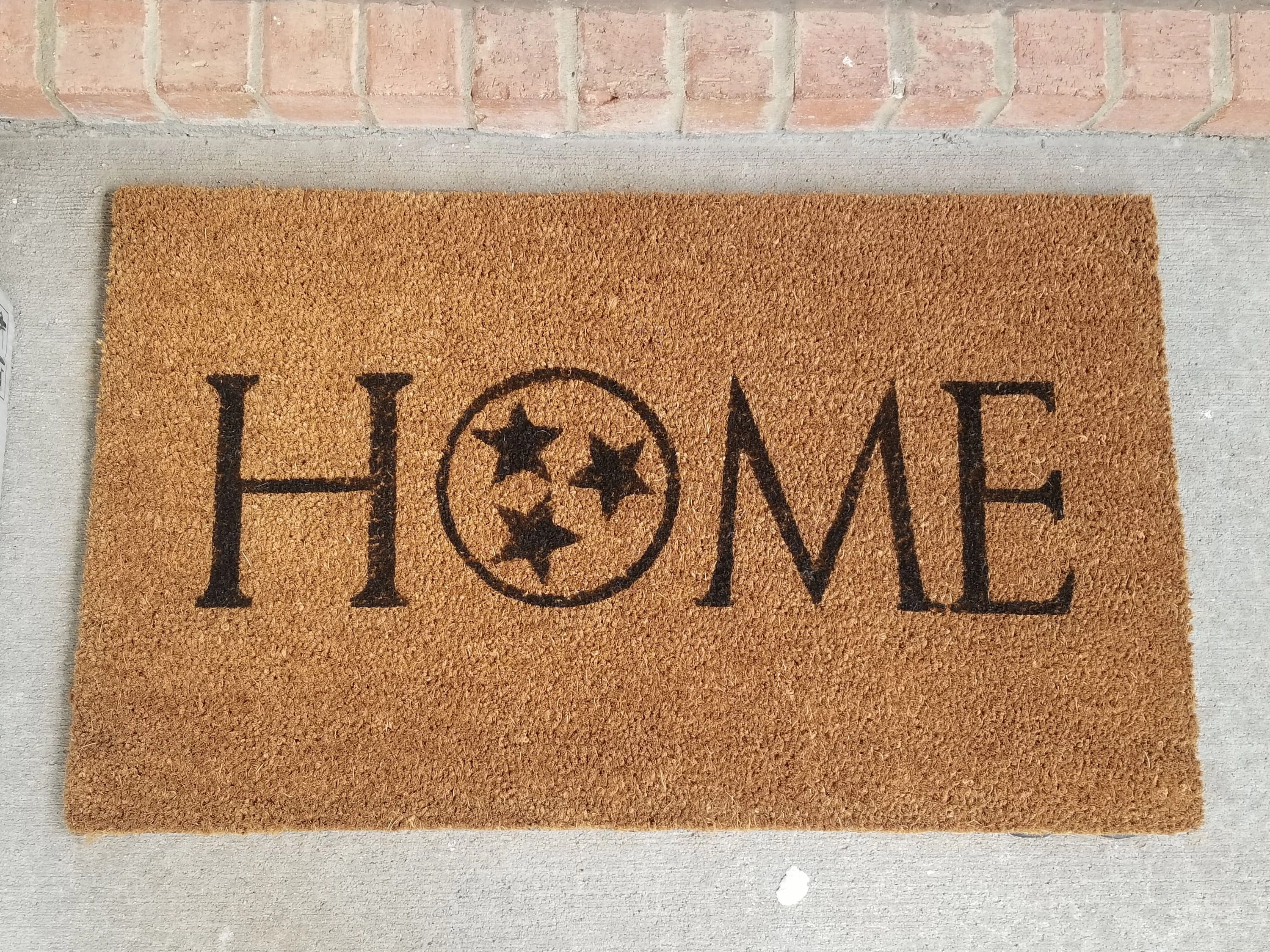 HOME Doormat with Tennessee Tristar - Welcome Mat - Door Mat - Choose from 4 Sizes