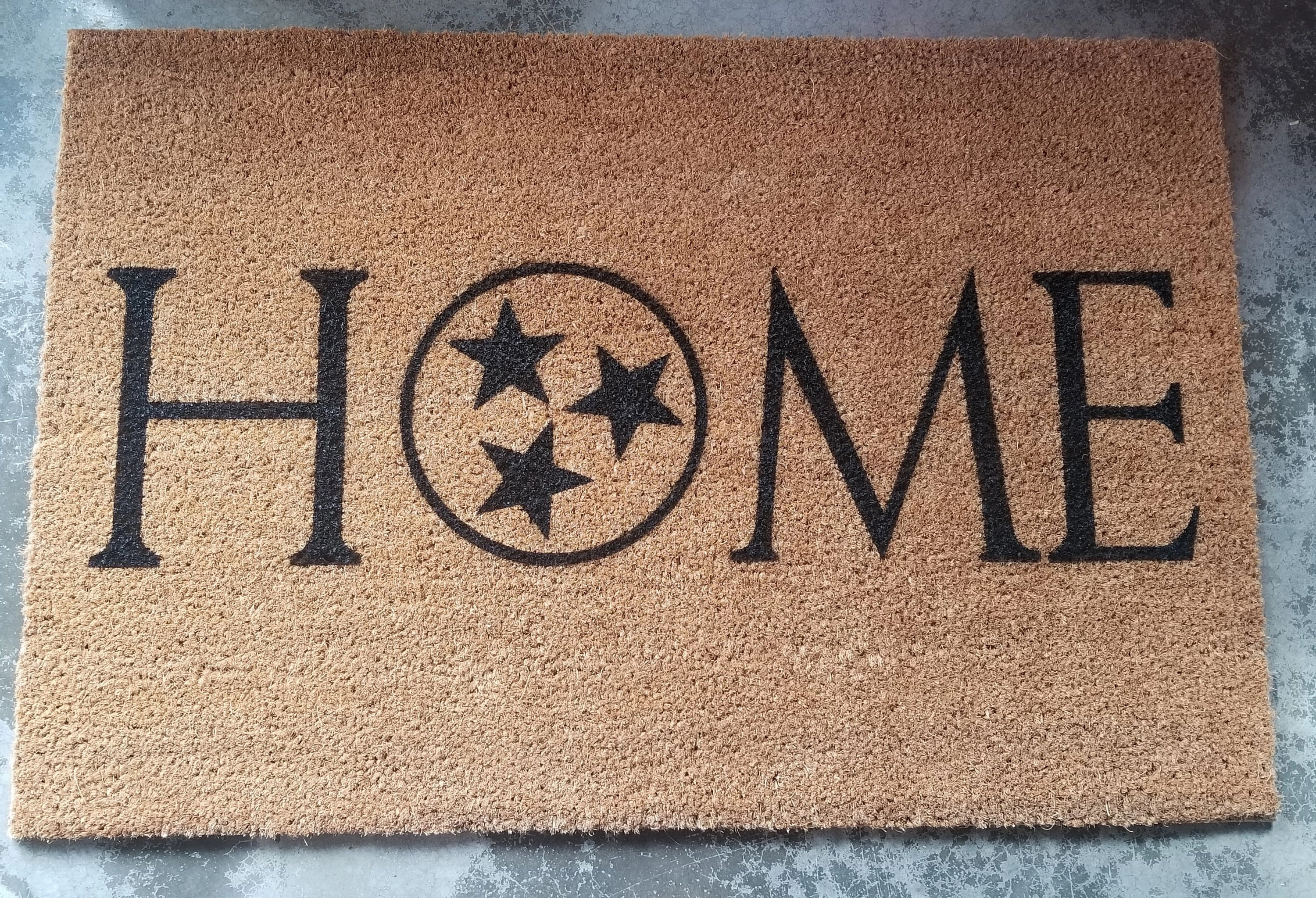 HOME Doormat with Tennessee Tristar - Welcome Mat - Door Mat - Choose from 4 Sizes