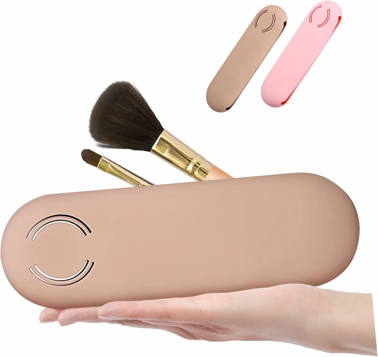 Homoyoyo 2Pcs Silicone Makeup Brush Holder Travel Case Portable Organizer for Makeup Brushes Eyeliners Lipsticks Durable Multi Functional Makeup Bag for Travel Essentials