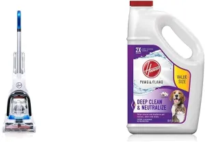 Hoover PowerDash Pet Compact Carpet Cleaner Machine, Lightweight, FH50700, Blue Paws & Claws Deep Cleaning Carpet Shampoo, Concentrated Machine Cleaner Solution
