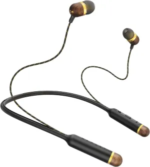 House of Marley Smile Jamaica Wireless: Wireless Neckband Earphones with Microphone, Bluetooth Connectivity, 8 Hours of Playtime, and Sustainable Materials (Brass)