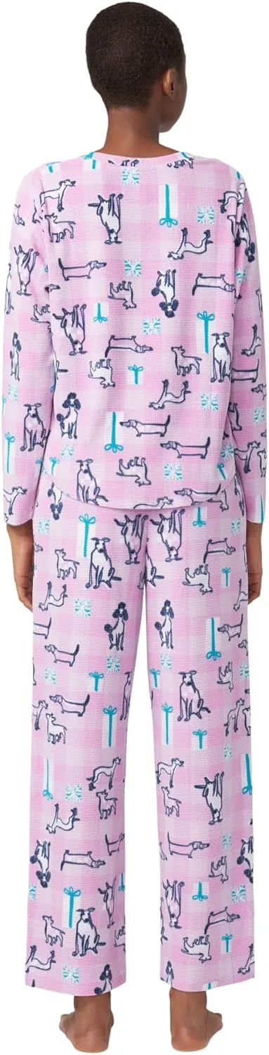 HUE Women’s Super Soft Fleece Winter 3 Piece Pajama Gift Set Includes Solid Fleece PJ Top, Printed Fleece PJ Pant, Cozy Socks