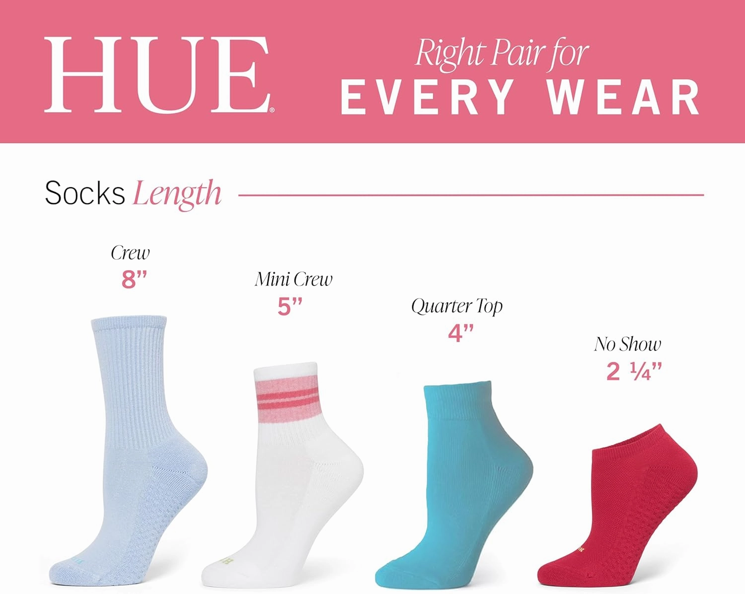 HUE Women's Mini Crew Sock 6 Pair Pack