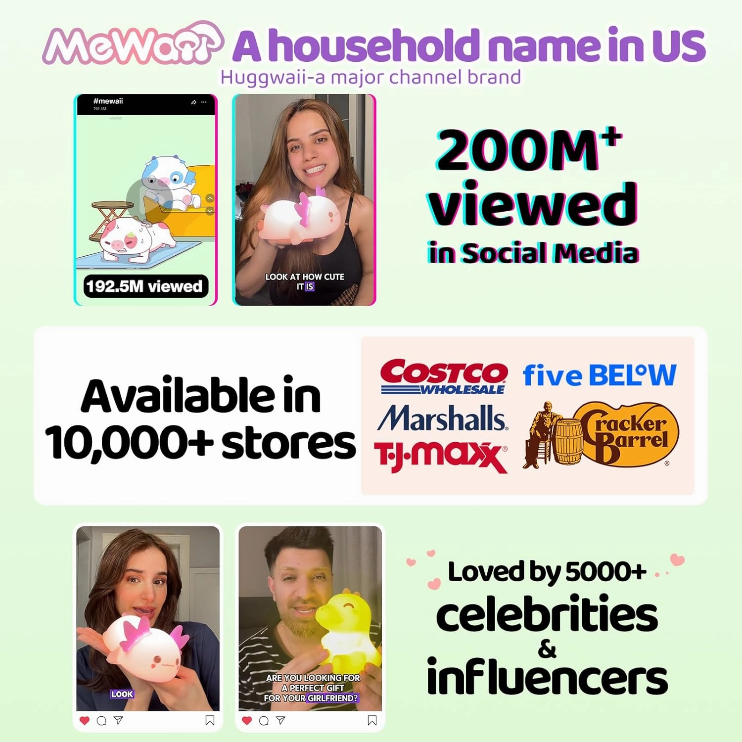 Huggwaii Squishy Axolotl Night Light for Kids – Dimmable Silicone Axolotl Lamp, 2025 Upgraded Design, 20H Battery Life Rechargeable Lamp,Safe Sleep Aid Gift for Toddlers, Girls&Baby Room Decor
