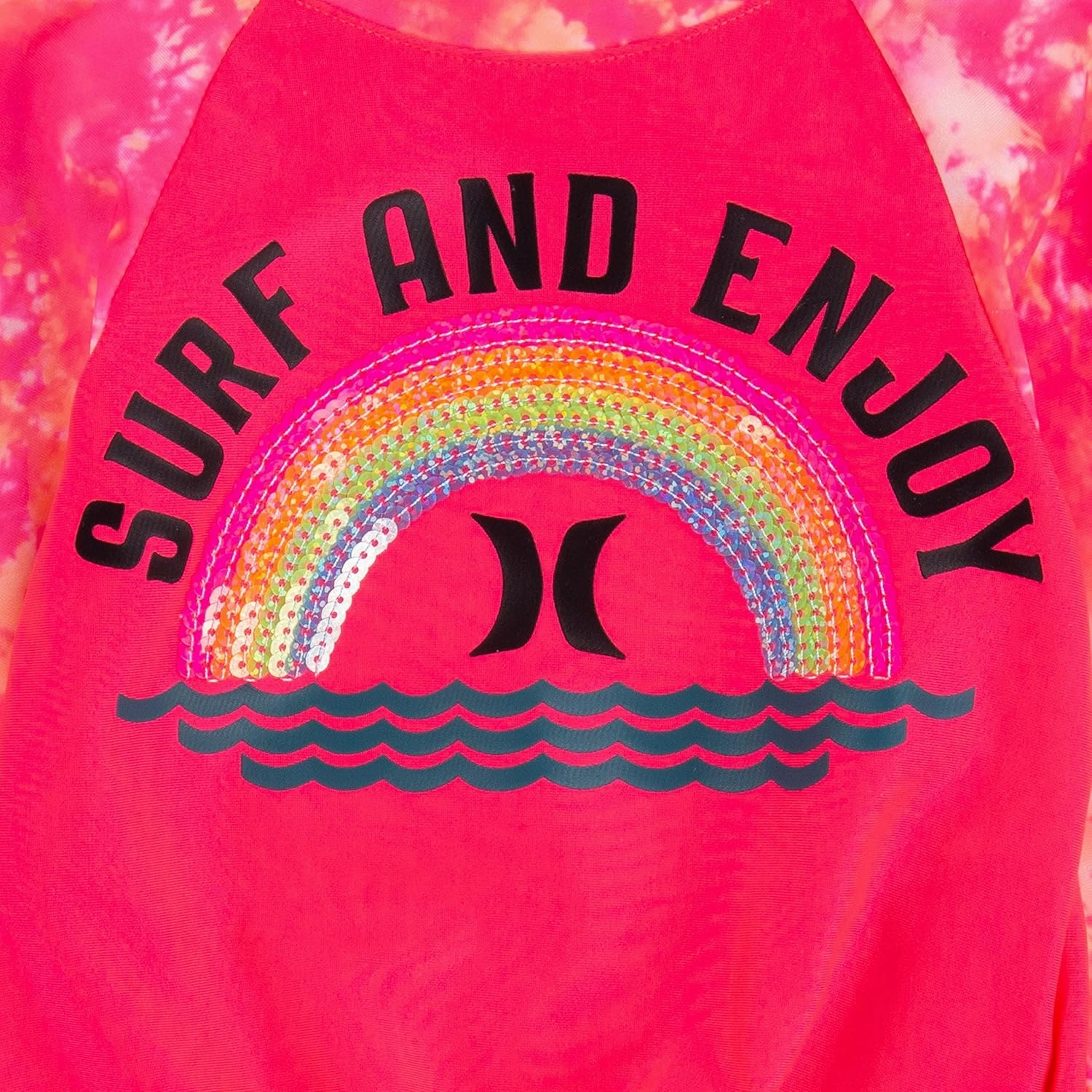Hurley Girls' Long Sleeve Rash Guard Swimsuit
