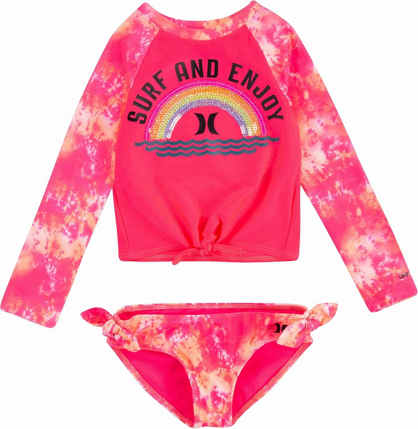 Hurley Girls' Long Sleeve Rash Guard Swimsuit