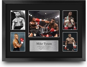 HWC Trading Mike Tyson 16 x 12 inch (A3) Printed Gifts Signed Autograph Picture for Boxing Memorabilia Fans - 16" x 12" Framed