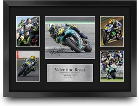 HWC Trading Valentino Rossi 16 x 12 inch (A3) Printed Gifts Signed Autograph Picture for MotoGP Racing Fans - 16" x 12" Framed