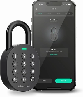 Igloohome Smart Padlock with Silicone Cover Kit (for Indoor Use) – Smart Lock, No WiFi Needed, Grant Remote Access via Bluetooth, Pin Codes & App (Android/iOS) – Lock for Gate, Bike & Locker