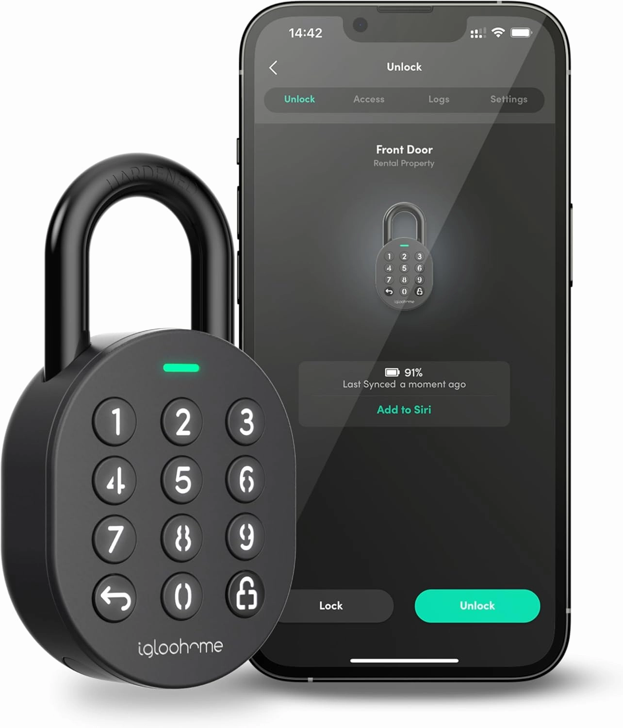 Igloohome Smart Padlock with Silicone Cover Kit (for Indoor Use) – Smart Lock, No WiFi Needed, Grant Remote Access via Bluetooth, Pin Codes & App (Android/iOS) – Lock for Gate, Bike & Locker