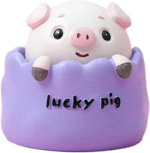 ikasus Lucky Piggy Car Dashboard Decoration, Cute Pig Car Dashboard Ornaments Bobble Head Decoration, Animal Resin Bobblehead Cartoon Pig Shaking Head Doll Toys for Car Vehicle Automobile Decor