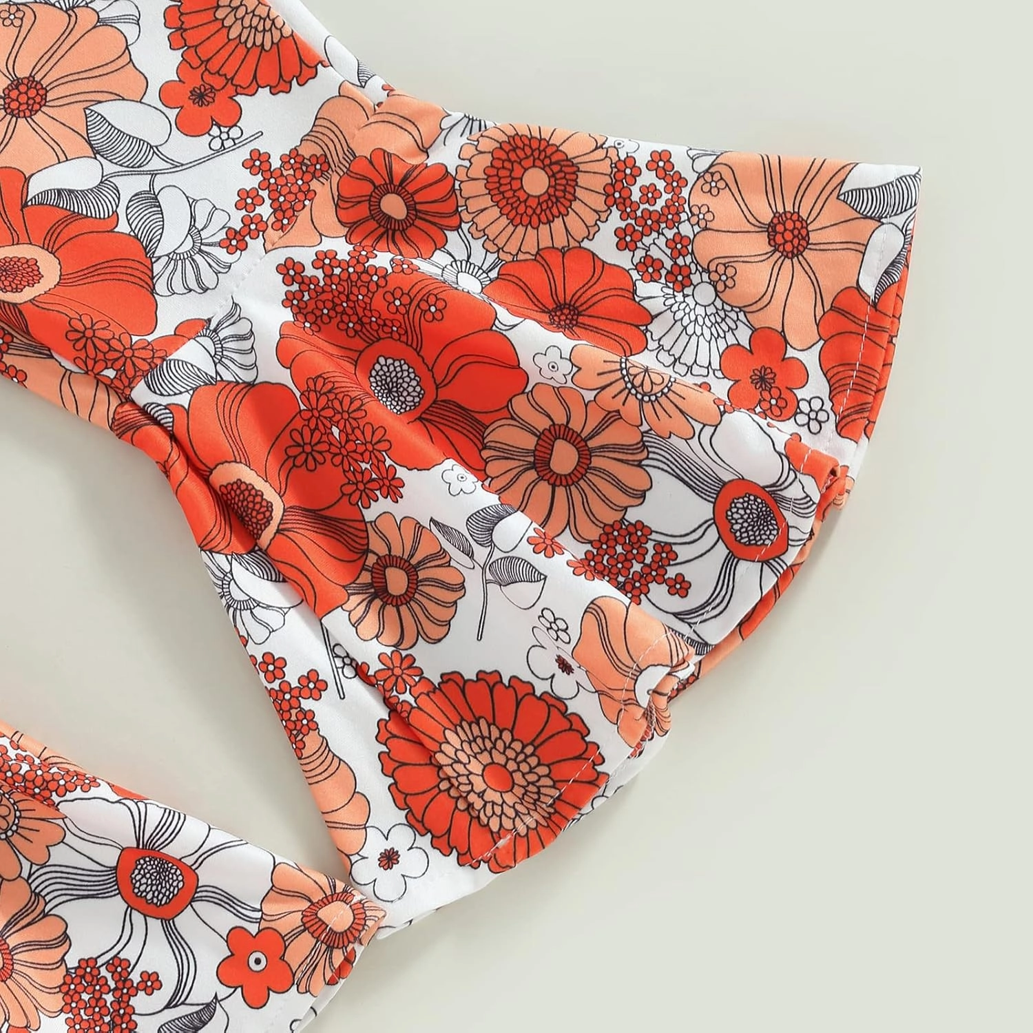 Infant Baby Girl Casual Summer Clothes Two Groovy Party Decorations Toddler Letter Print T-Shirt Flower Bell Bottom
