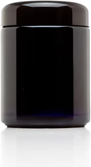 Infinity Jars Classic Black Glass Jar 250 ml (8.3 fl oz) Ultraviolet Airtight Smell Proof Refillable Container Screw top Jar for Long term storage Coffee, Spices, Dried Goods Jar for Kitchen 3 Pack