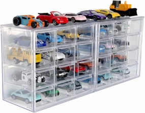 Inout Hot Wheels Display Case,1/64 Wall Display Case Compatible Hot Wheels,Matchbox Cars,Diecast Car,24 Slots Drawer Type Acrylic Storage Case