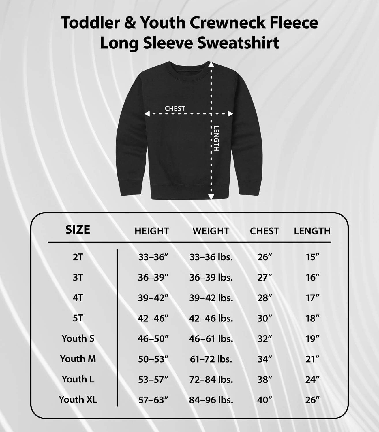 Instant Message - Shark Biting Surf Board - Toddler & Youth Crewneck Fleece Sweatshirt