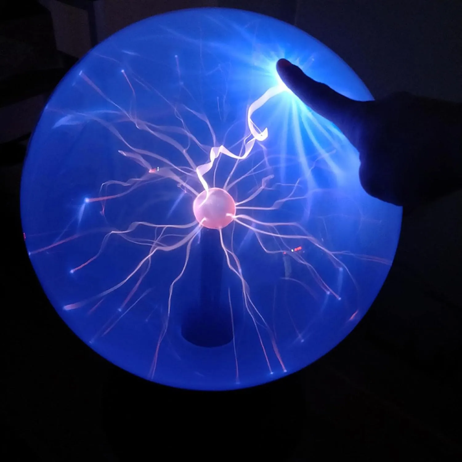 Interactive Plasma Ball, Modern Touch & Voice Controlled, Purple & Red Glow, Decorative Indoor Plasma Lamp, USB Powered, 1 Pack