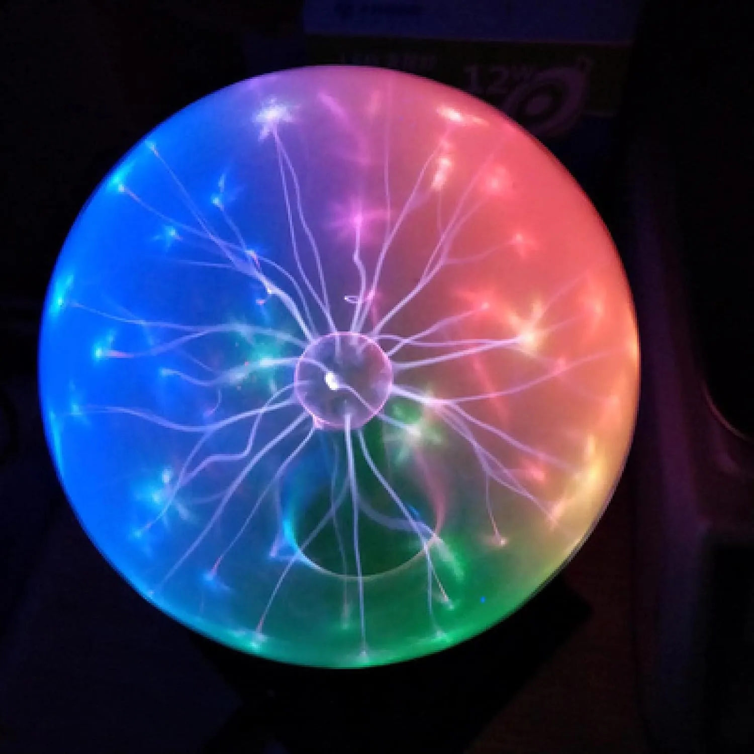 Interactive Plasma Ball, Modern Touch & Voice Controlled, Purple & Red Glow, Decorative Indoor Plasma Lamp, USB Powered, 1 Pack