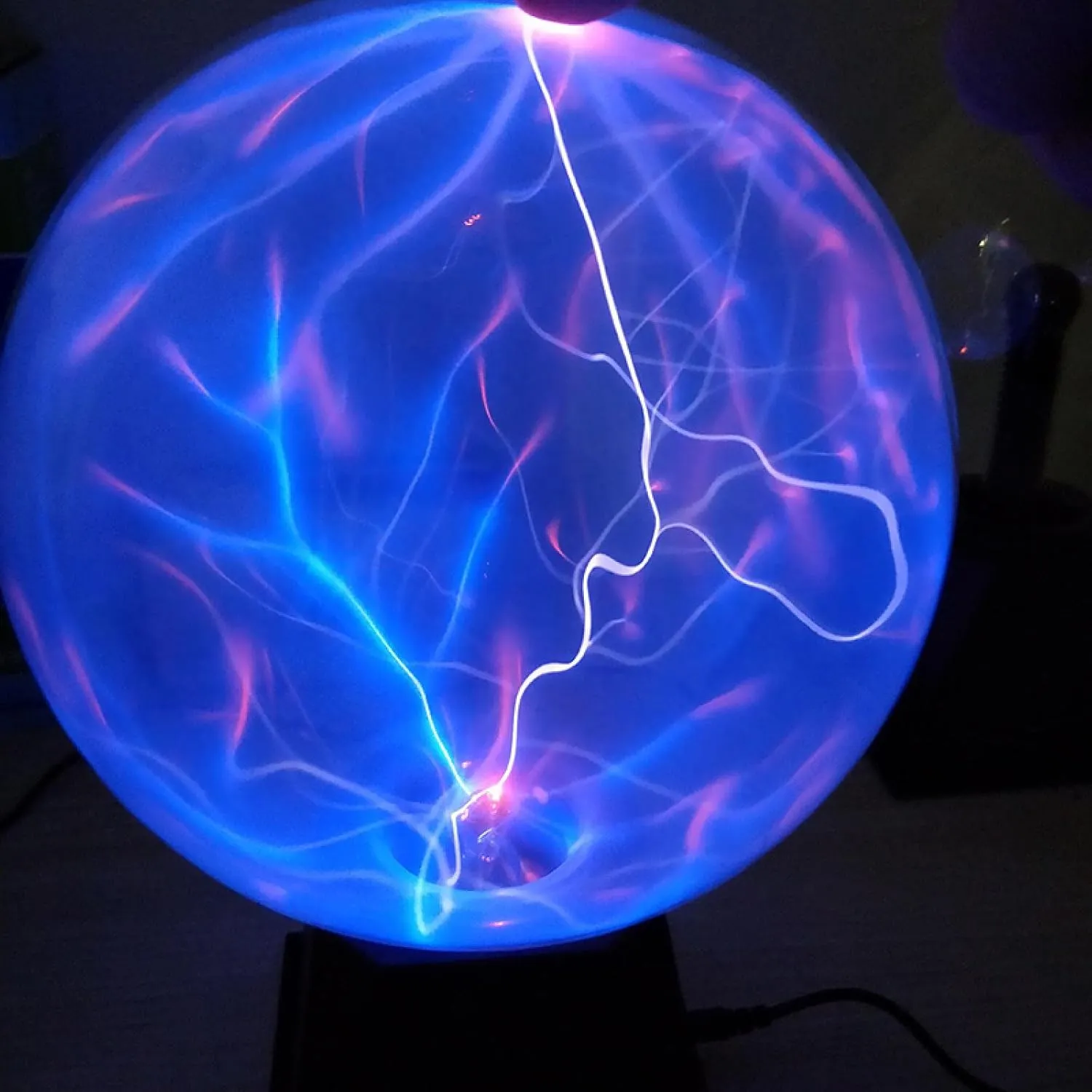 Interactive Plasma Ball, Modern Touch & Voice Controlled, Purple & Red Glow, Decorative Indoor Plasma Lamp, USB Powered, 1 Pack