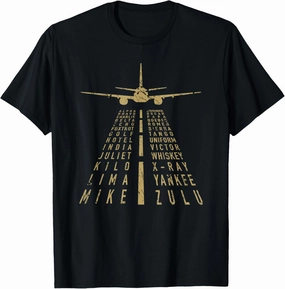 International Phonetic Alphabet Aviation Big Jet Design T-Shirt