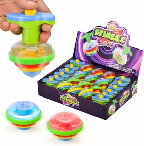 IPIDIPI TOYS Light Up Spinning Tops - Light Up Spinner for Kids - Gift Bag Party Favors, Classroom Prizes, Birthday Goodie Bag Fillers for Boys and Girls - Blue, Pack of 12