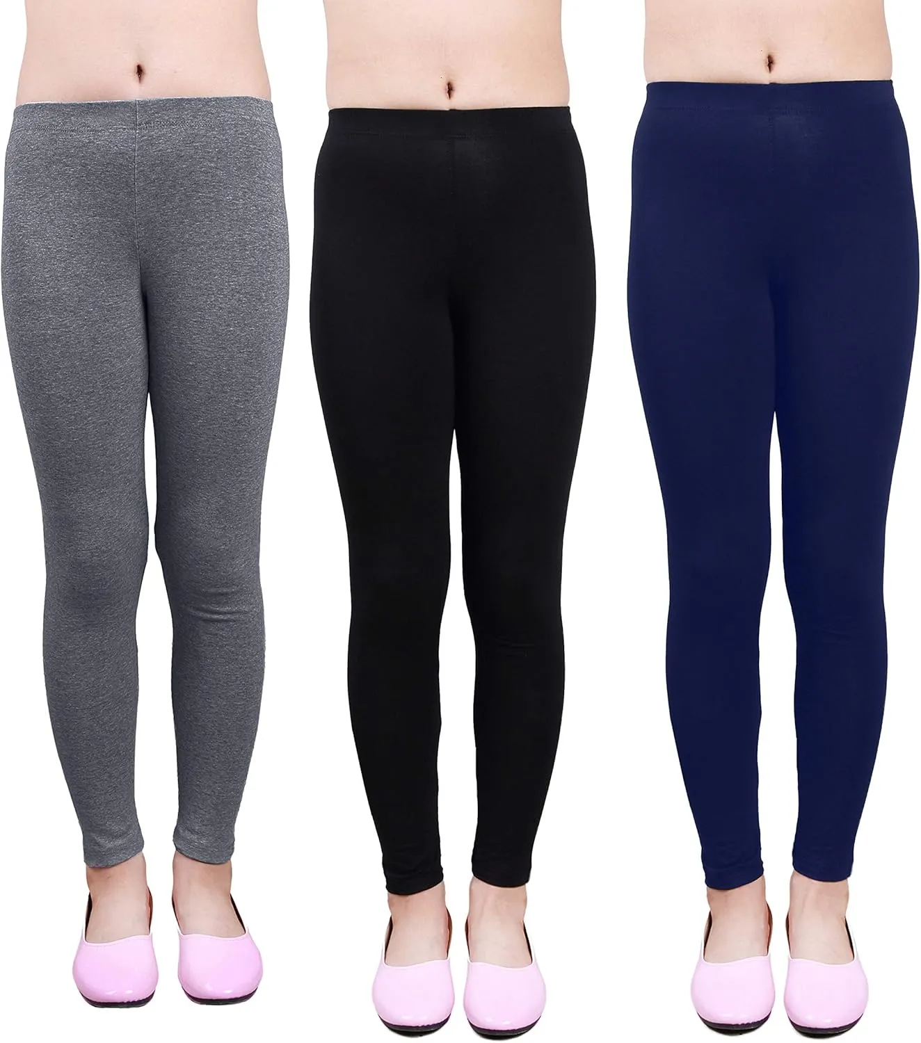 IRELIA Girls Leggings 3 Pack Modal Size 4-16 Stretchy Pants