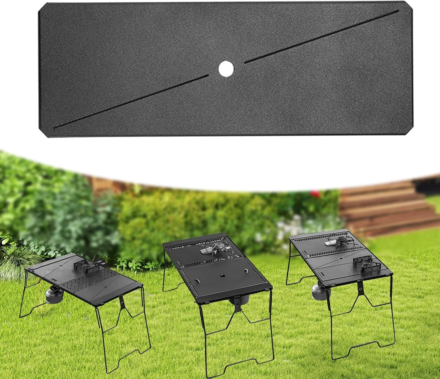 Iron Grilling Table Top Board Bridge Table Plate, Sturdy, Heavy Duty, Lightweight Versatile Use Connecting Board Field Rack, Style B