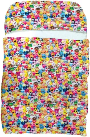 iscream 70" x 28" Faux Sherpa-Lined Silky Fleece Zippered Sleeping Bag - Fun Prints Collection