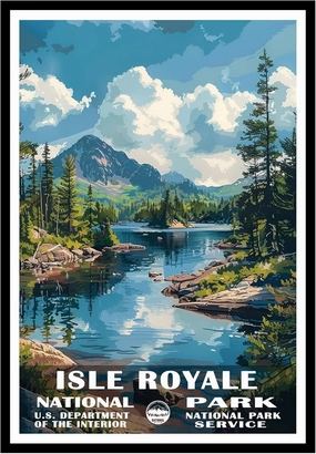 Isle Royale National Park Poster - Wall Art Print for Living Room, Home Decor - Travel Poster (UNFRAMED)