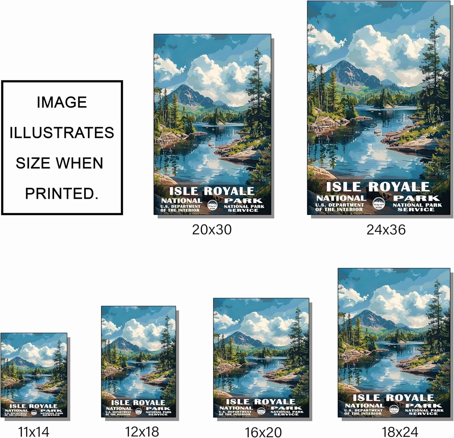 Isle Royale National Park Poster - Wall Art Print for Living Room, Home Decor - Travel Poster (UNFRAMED)