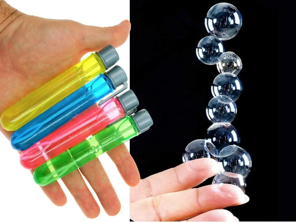 JA-RU Grab a Bubble Touchable Mini Bubble Wands (24 Mini Bubbles Assorted) Small Bubble Tube for Kids. Outdoor Summer Toys Bulk Party Favors Birthday Gifts Giveaways. 1524-24p