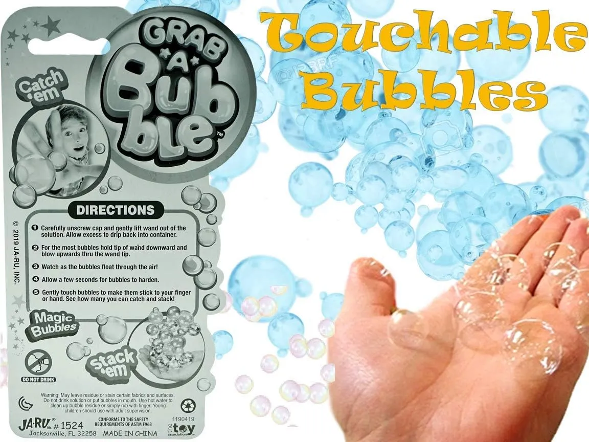JA-RU Grab a Bubble Touchable Mini Bubble Wands (24 Mini Bubbles Assorted) Small Bubble Tube for Kids. Outdoor Summer Toys Bulk Party Favors Birthday Gifts Giveaways. 1524-24p