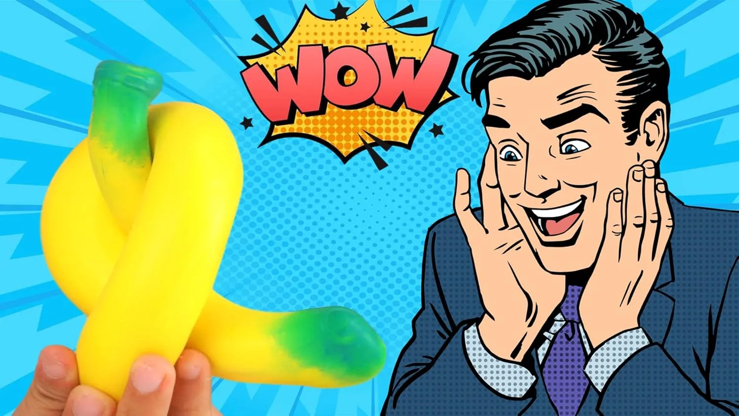 JA-RU Stretchy Banana Toy (8 Fidget Toy Pack) Slow Rising Squishy Banana for Kids. Sand Filled Stress Toy. Fake Banana Gag Gift. Bulk Fruit Party Favors & Stocking Stuffers. 3340-8p
