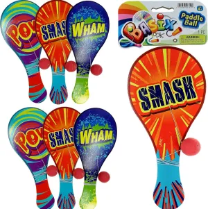 JA-RU Wooden Paddle Ball with String (6 Paddle Toy) Vintage Retro Return Ball for Kids, Boys & Girls. Old Fashioned Toys. Indoor & Outdoor Games. Bulk Party Favors Birthday Bag Stuffers. 751-6p