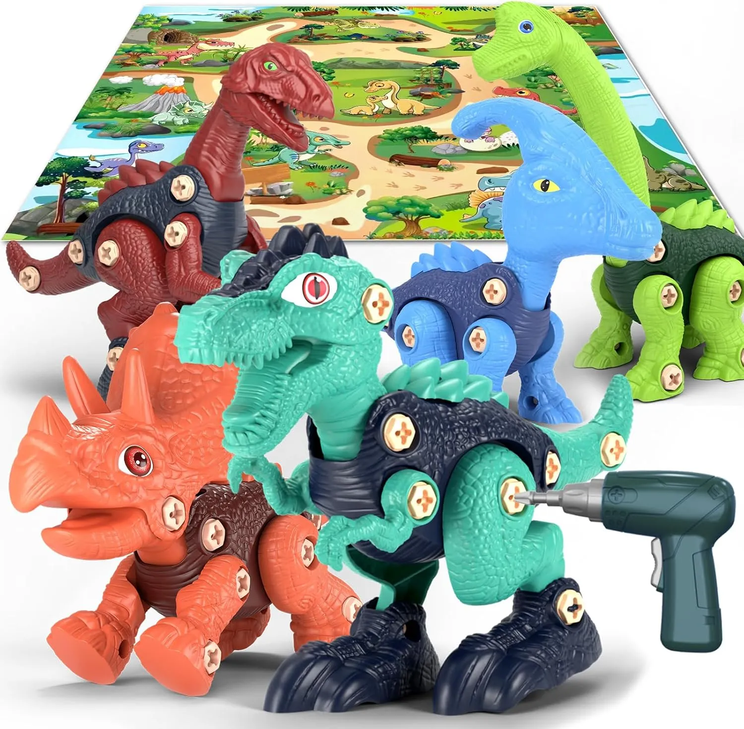 Jasonwell Kids Building Dinosaur Toys - Boys STEM Take Apart Construction Set Educational Dino Kit Play Set Easter Party Favors Christmas Birthday Gifts for Toddler Girls Age 3 4 5 6 7 8   Year Old